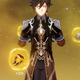 Zhongli's status page with all of his artifact pieces.